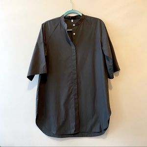 Muji Dark Grey XS/S tunic top 100% Cotton 3/4 sleeve
